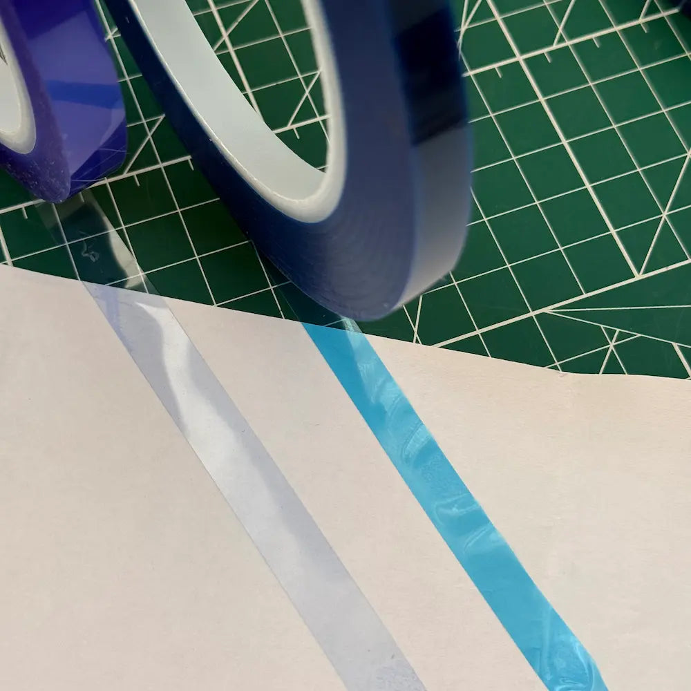 0.05mm Blue Opaque PET Tape: High Tack 900-1000gf Light Blocking Guide