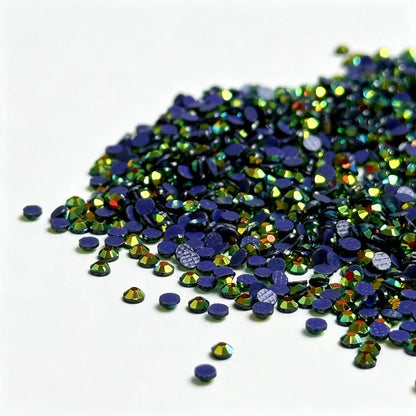 Green Gold AB SS6 Hot Fix Rhinestones | Glass Crystal Heat Transfer Stones for Garment Decoration