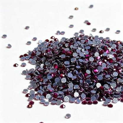 Purplish Red SS6 Hot Fix Rhinestones | Glass Crystal Stones for Heat Transfer Garment Decoration