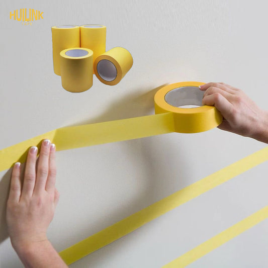 Yellow Masking Paper Tape | 180°C Heat Resistant for Automotive & Painting[10mm*50m]